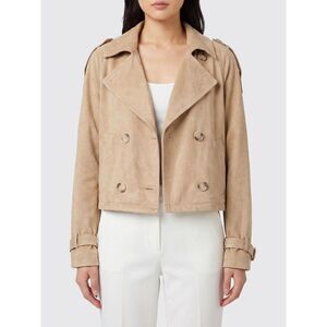 Urbancode Double-Breasted Short Trench Coat In Faux Suede With Waist Belt